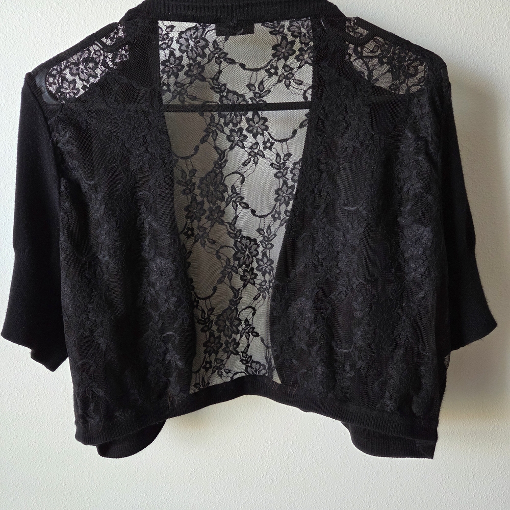 Torrid Black Lace Open Jacket